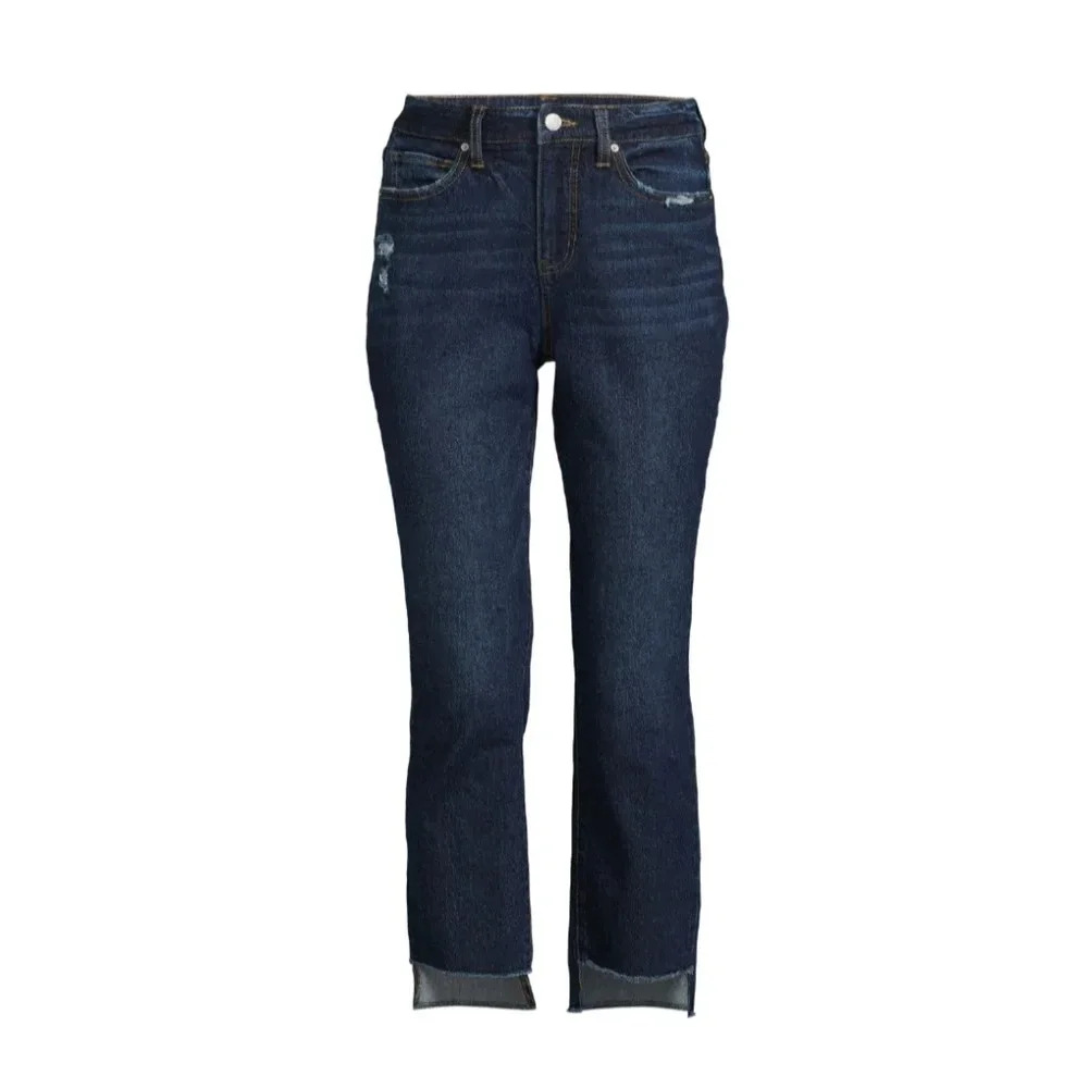 Time and Tru Women's Size 10 Straight Cropped Jeans with Step Hem